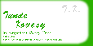 tunde kovesy business card