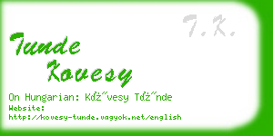 tunde kovesy business card